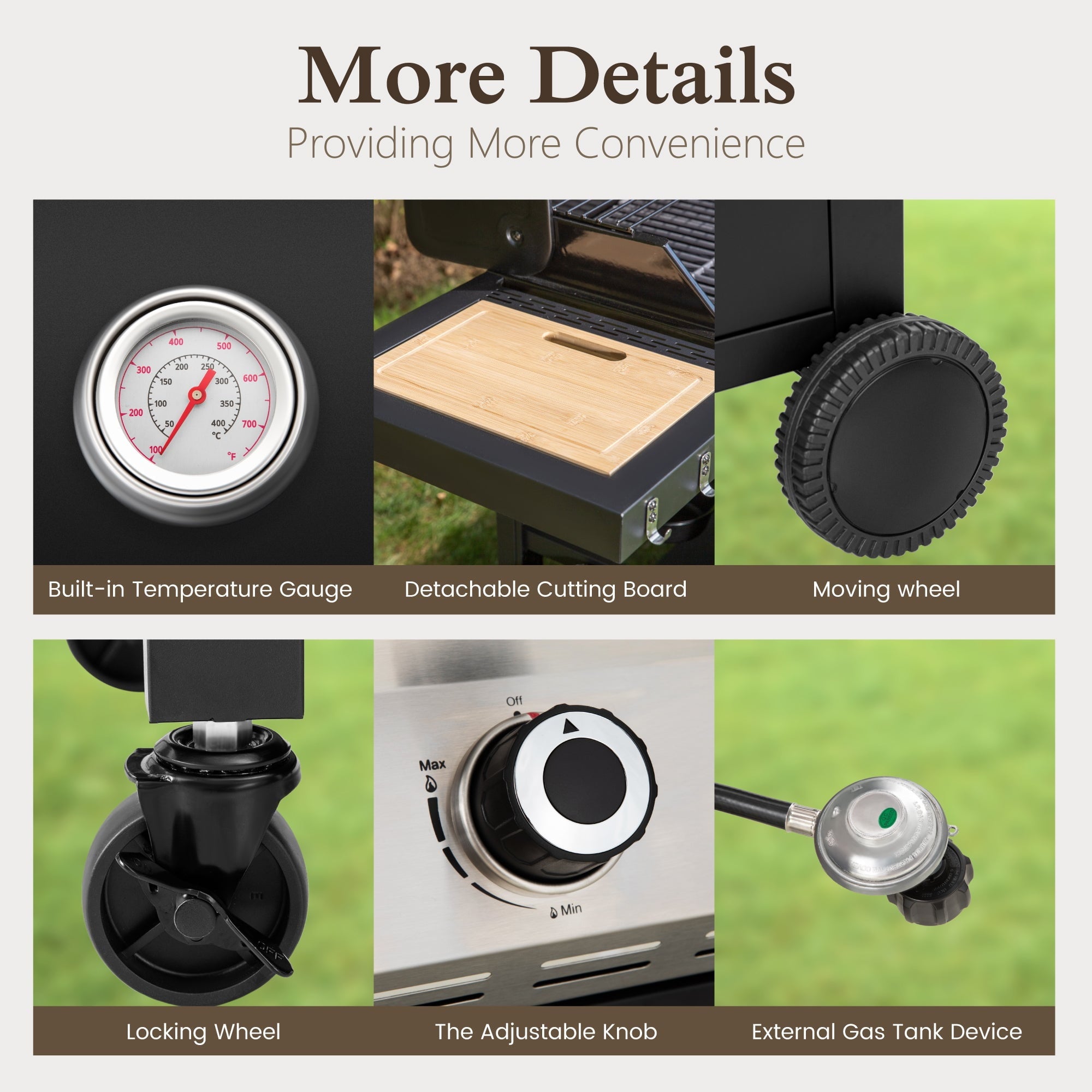Alpha Joy 5-Burner Propane Gas Grill and Griddle Combo with Lids Total 54,000 BTU Alpha Joy