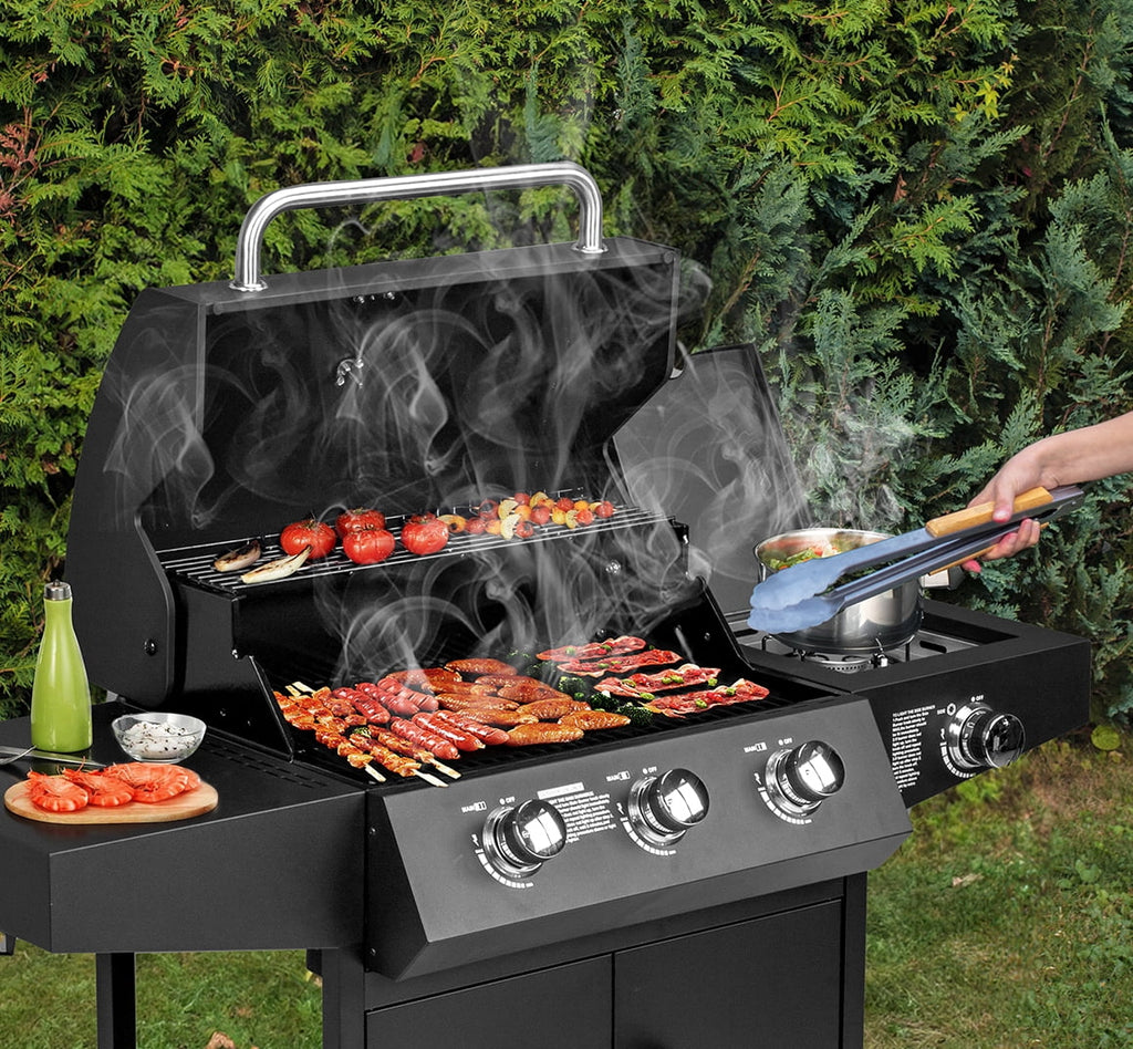 OverPatio Propane Gas BBQ Grill for Outdoor Cooking,Barbecue,3+1 Burners Overpatio