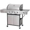 Alpha Joy 4-Burner Propane Gas Grill and Griddle Combo with Side Burner in Black Gas Grills