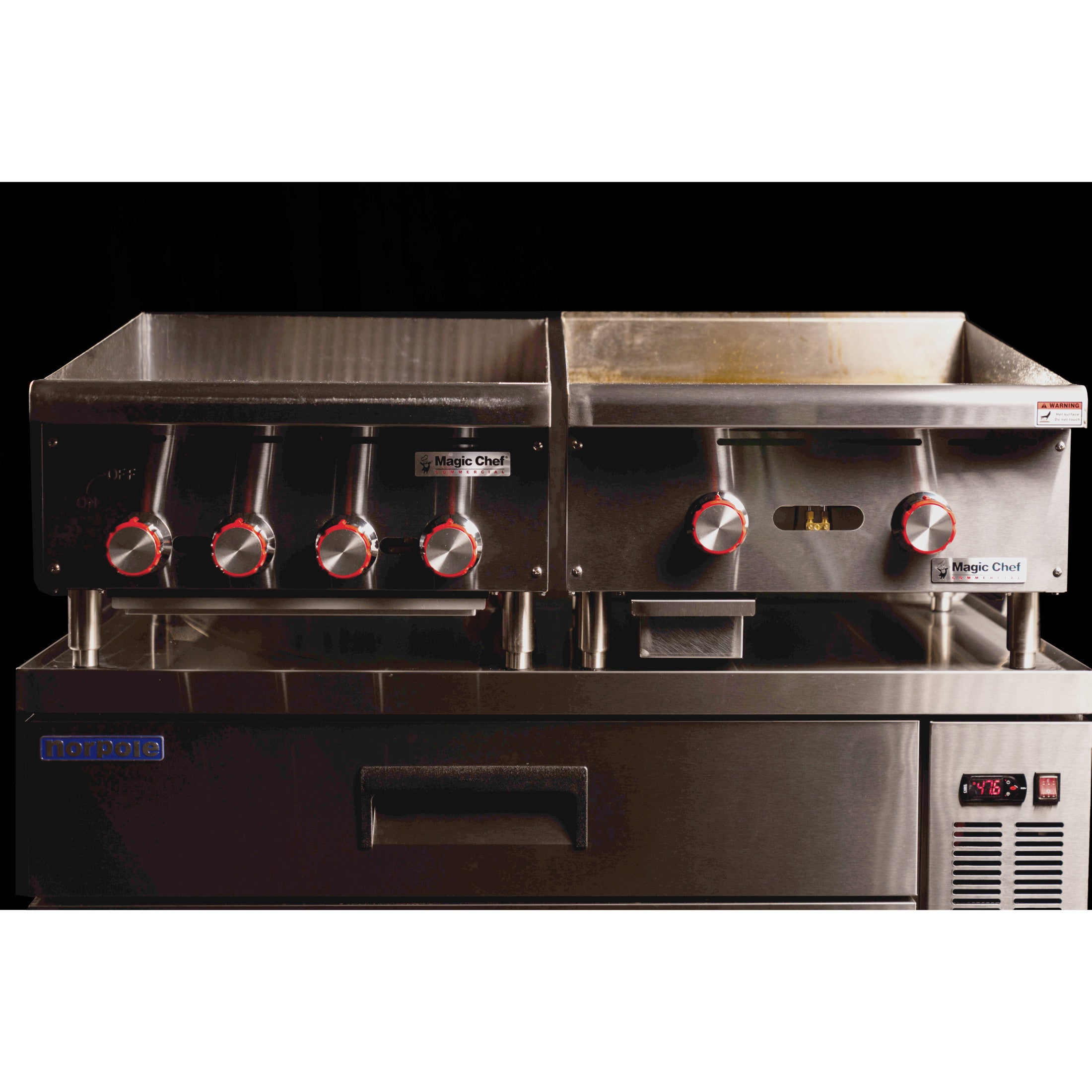 36 in. Commercial Natural Gas Manual Countertop Griddle in Stainless Steel Magic Chef
