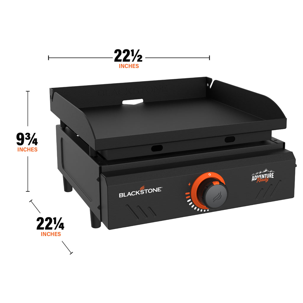 Blackstone Adventure Ready Outdoor Griddle, 17 Inch Single-Burner Portable Flat Top Grill, Black Blackstone