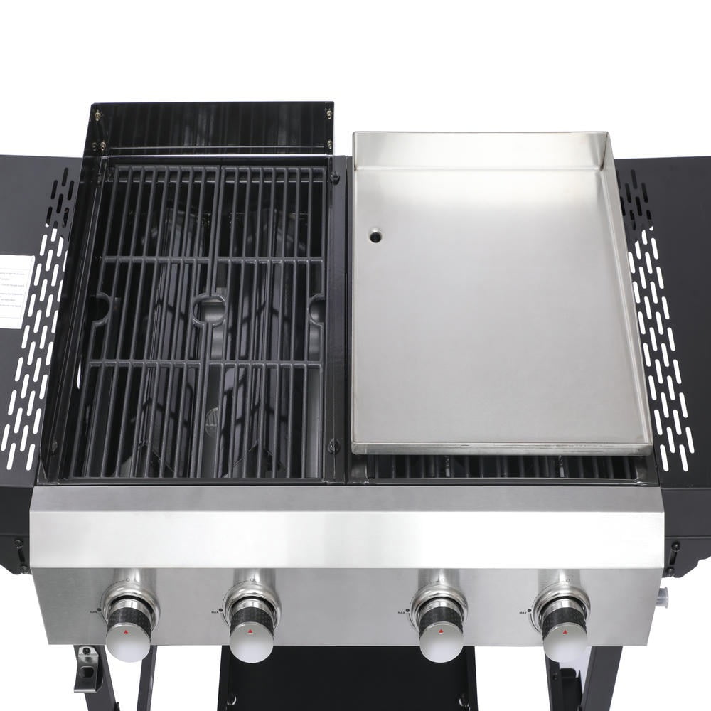 Kadyn Garden Grill with 2+2, Patio Backyard Barbecue Grill for Outdoor, BBQ, Camping, Black Kadyne