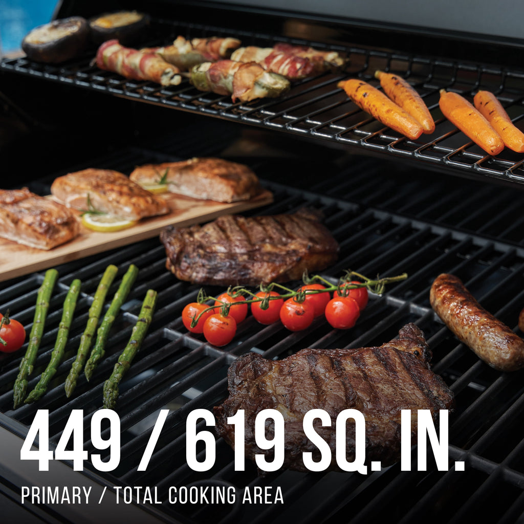 Expert Grill, 4-Burner Propane Gas Grill with Side Table and Wheels, Stainless Steel Gas Grills