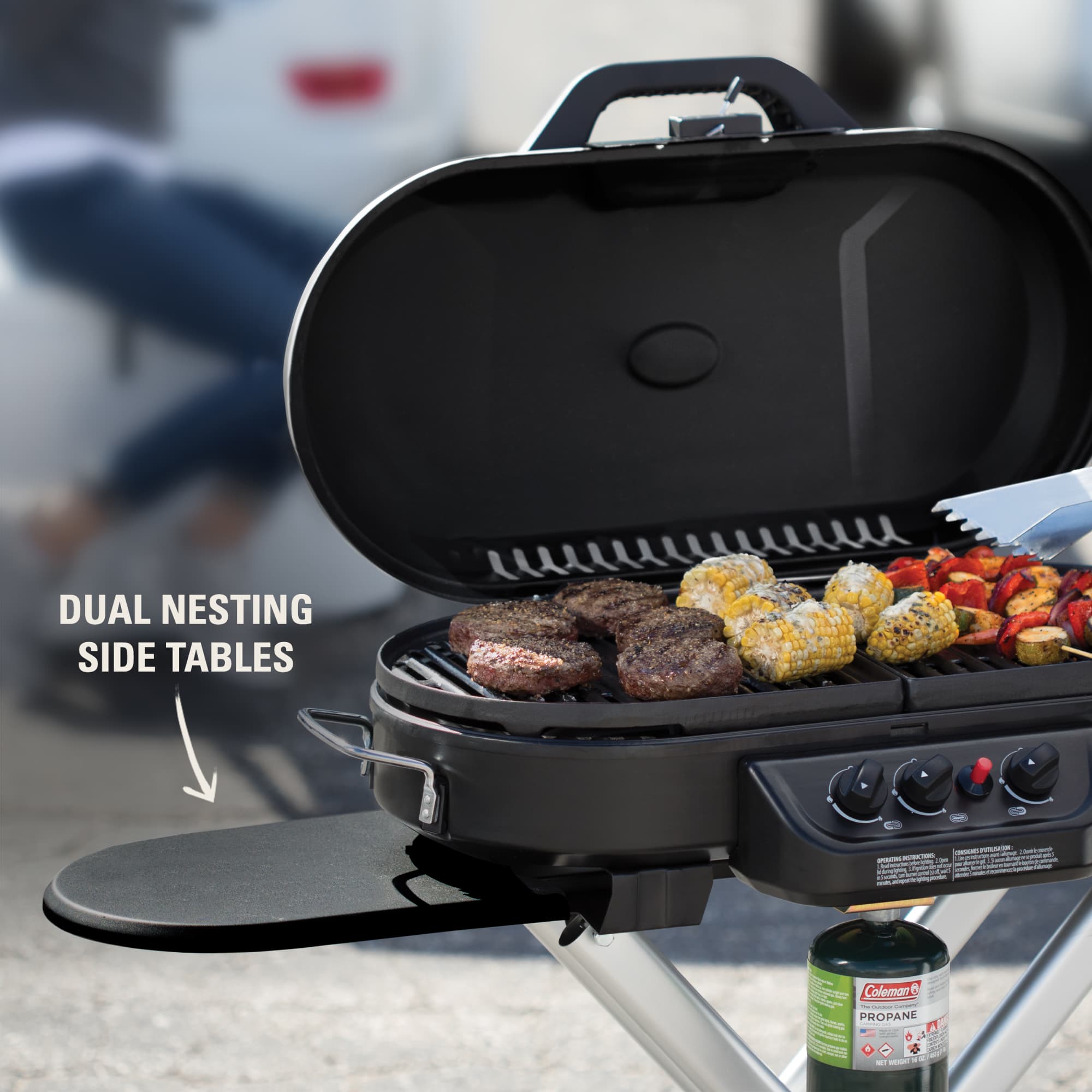 Coleman RoadTrip 285 Standup Propane Gas Grill, Red Gas Grills