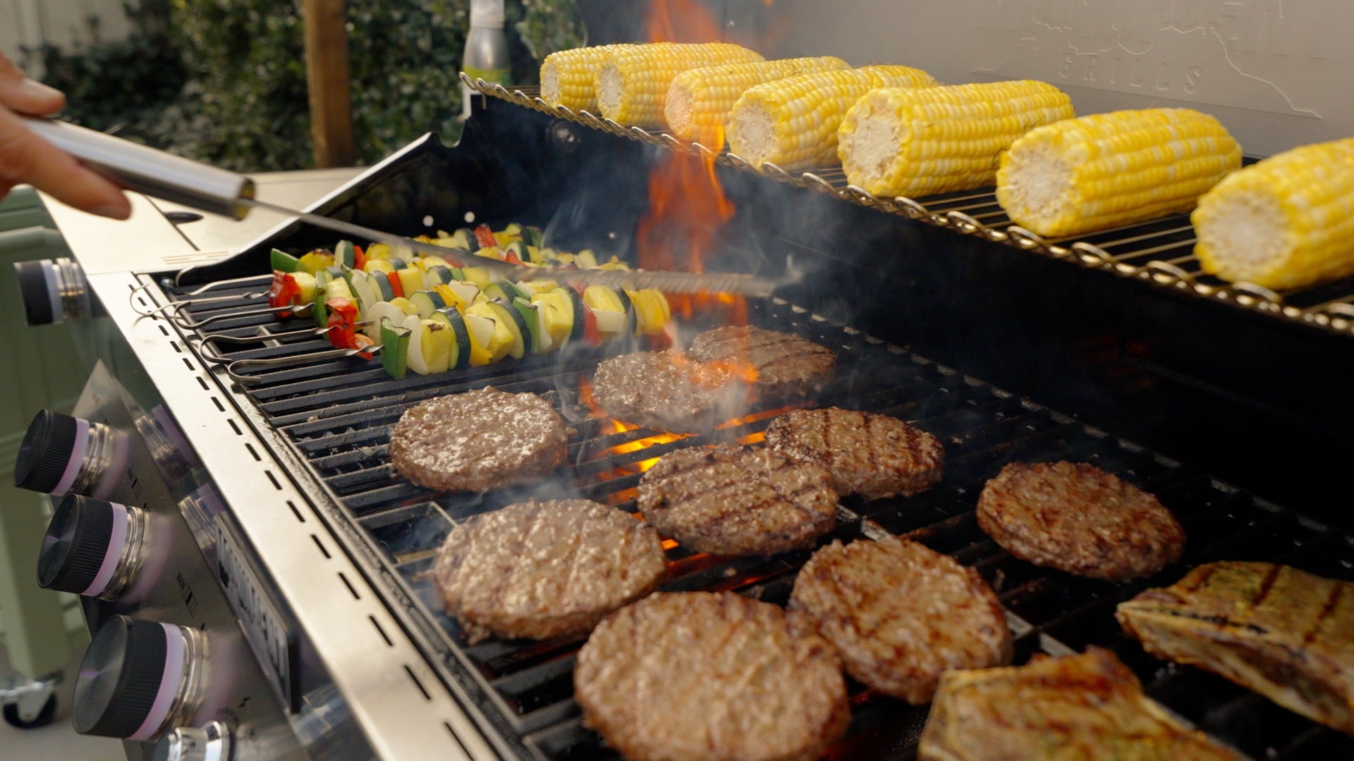 Monument Grills Denali Series 6-Burner Black Dual Fuel Cabinet Grill with Clearview Lid and LED Knobs Monument Grills