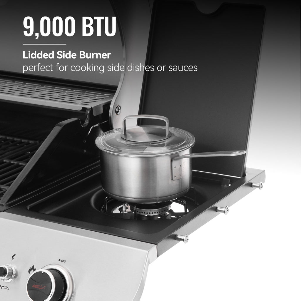 Royal Gourmet SG6002R 6-Burner BBQ Liquid Gas Grill with Sear and Side Burner, 71,000 BTU Cabinet Style Gas Grill, Outdoor Patio Garden Grill, Stainless Steel, Silver Royal Gourmet