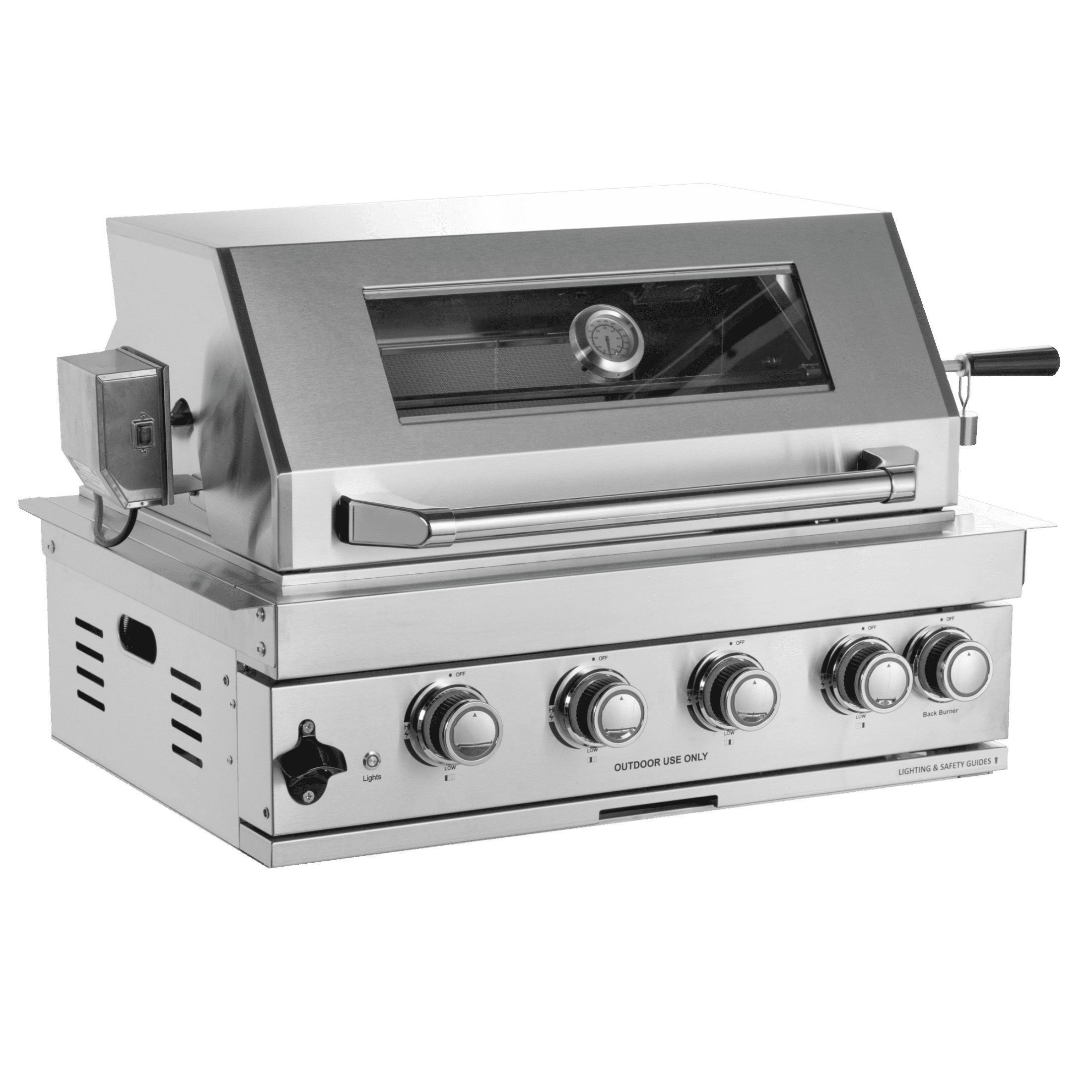 Navratil 4-Burner Silver Propane Built-in Outdoor Gas Grill with Rust Resistant Navratil