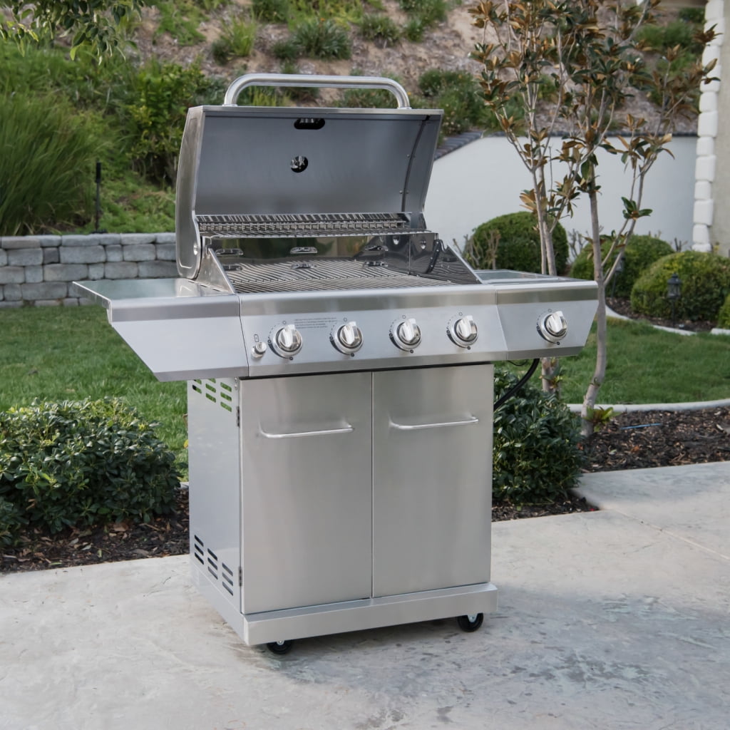Nexgrill 4-Burner Propane Gas Grill with Side Burner, Stainless Steel Frame, 626 SQ In Total Cooking Space, 60,000 BTUs Output, BBQ Grill Perfect for Outdoor Gatherings - 720-0830H Gas Grills