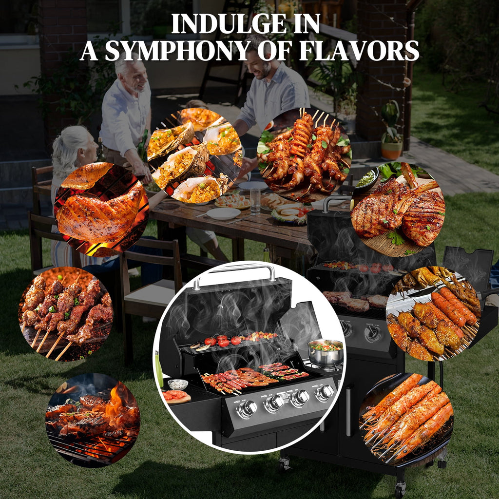 iTopRoad Grill Propane Gas Grill with Stove 58000 BTU for Outdoor iTopRoad