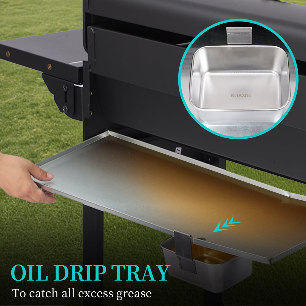 Garden It 4-Burner Propane Gas Grill, 40,000 BTU Portable BBQ with Cast Iron Grates & Griddle Pan, Folding Side Table for Outdoor Camping Backyard Garden It