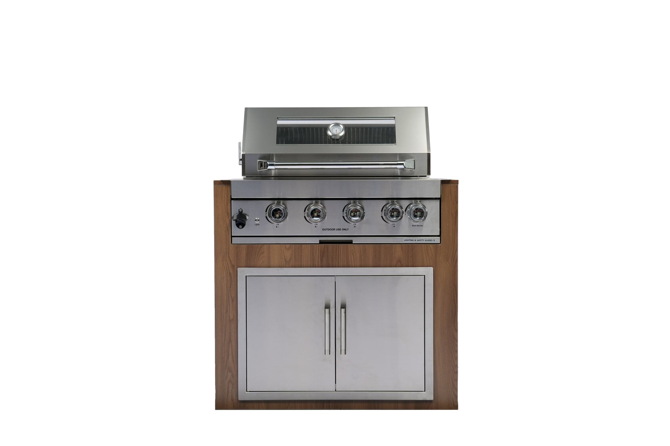 Navratil 4-Burner Silver Propane Built-in Outdoor Gas Grill with Rust Resistant Navratil