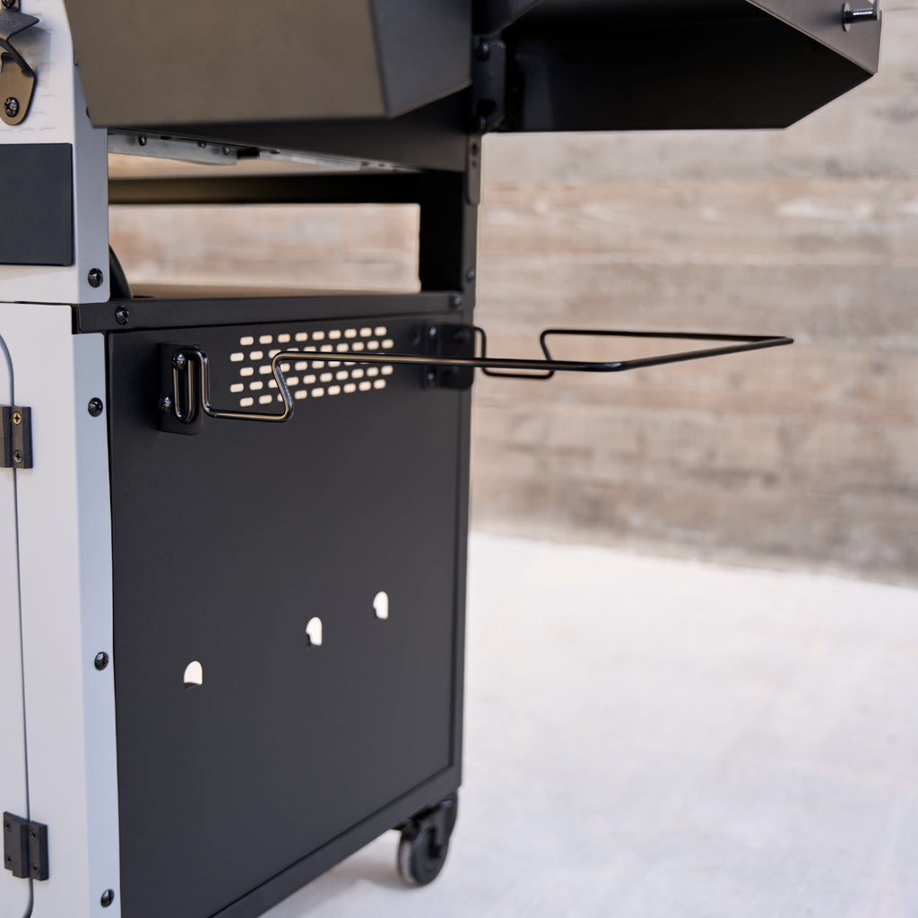 Blackstone Bronco Outdoor Griddle, 3-Burner 28 XL Propane Flat Top Grill with Side Shelves and Cabinet, Gray Blackstone