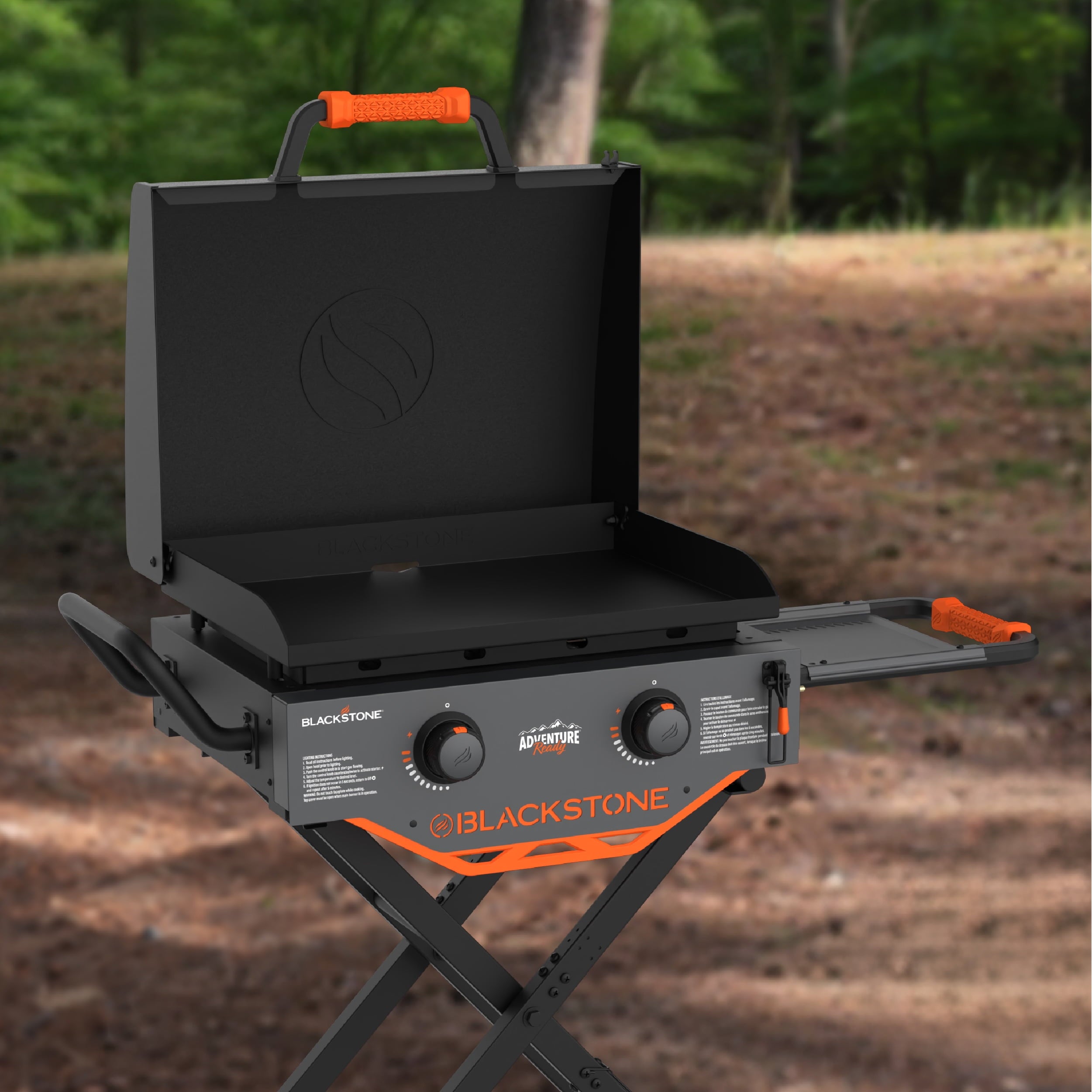Blackstone Adventure Ready Outdoor Griddle,  2-Burner 22 Propane Flat Top Grill with Flexfold? Legs, Gray Blackstone