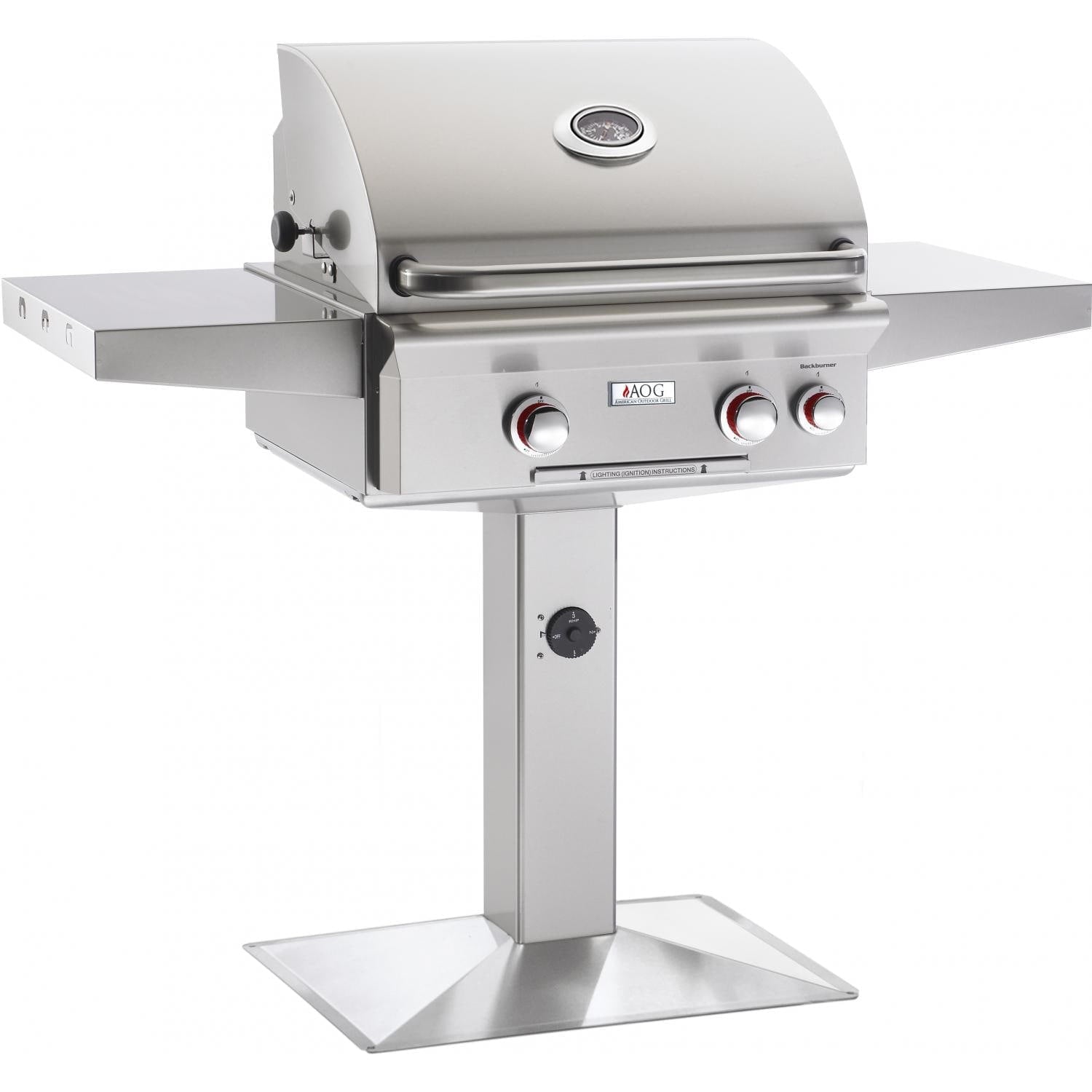 American Outdoor Grill 24NPT T-Series 24 Inch Natural Gas Grill On Pedestal Base With Rotisserie AOG