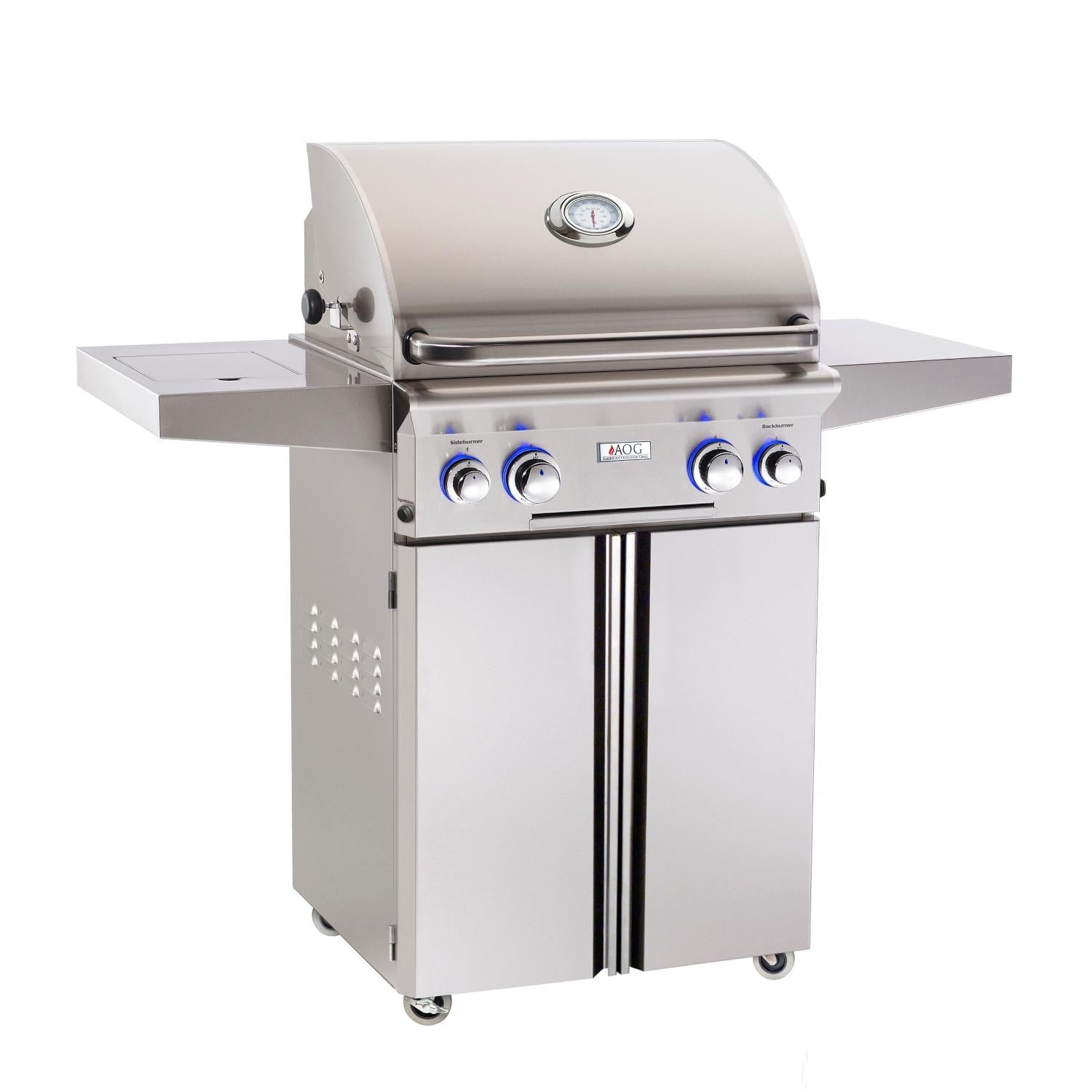 American Outdoor Grill 24PCL L-Series 24 Inch Propane Gas Grill On Cart With Side Burner And Rotisserie Kit AOG