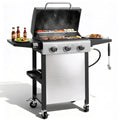 Outdoor BBQ Grill, Powerful 30,000BTU Gas Propane Grill, Stainless Steel Grill with Storage Shelves, Portable Grill for RV Party Camping Patio Gas Grills