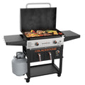 Blackstone Outdoor Combo Griddle, 28 Inch 2-Burner Flat Top Grill with Air Fryer and Hood, Black Gas Grills