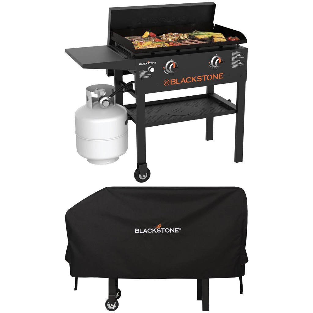 Blackstone Original 2-Burner 28 Propane Omnivore Griddle with Hard Cover and Protective Soft Cover Blackstone