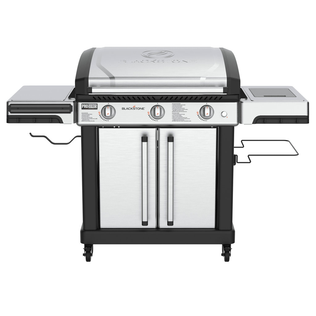 Blackstone Pro Series Outdoor Griddle, 28 Inch XL 3-Burner Flat Top Grill with Cabinet, Stainless Steel Gas Grills
