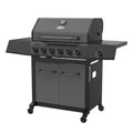 Expert Grill 6-Burner Propane Gas Grill with Side Burner and Side Table, Graphite Expert Grill