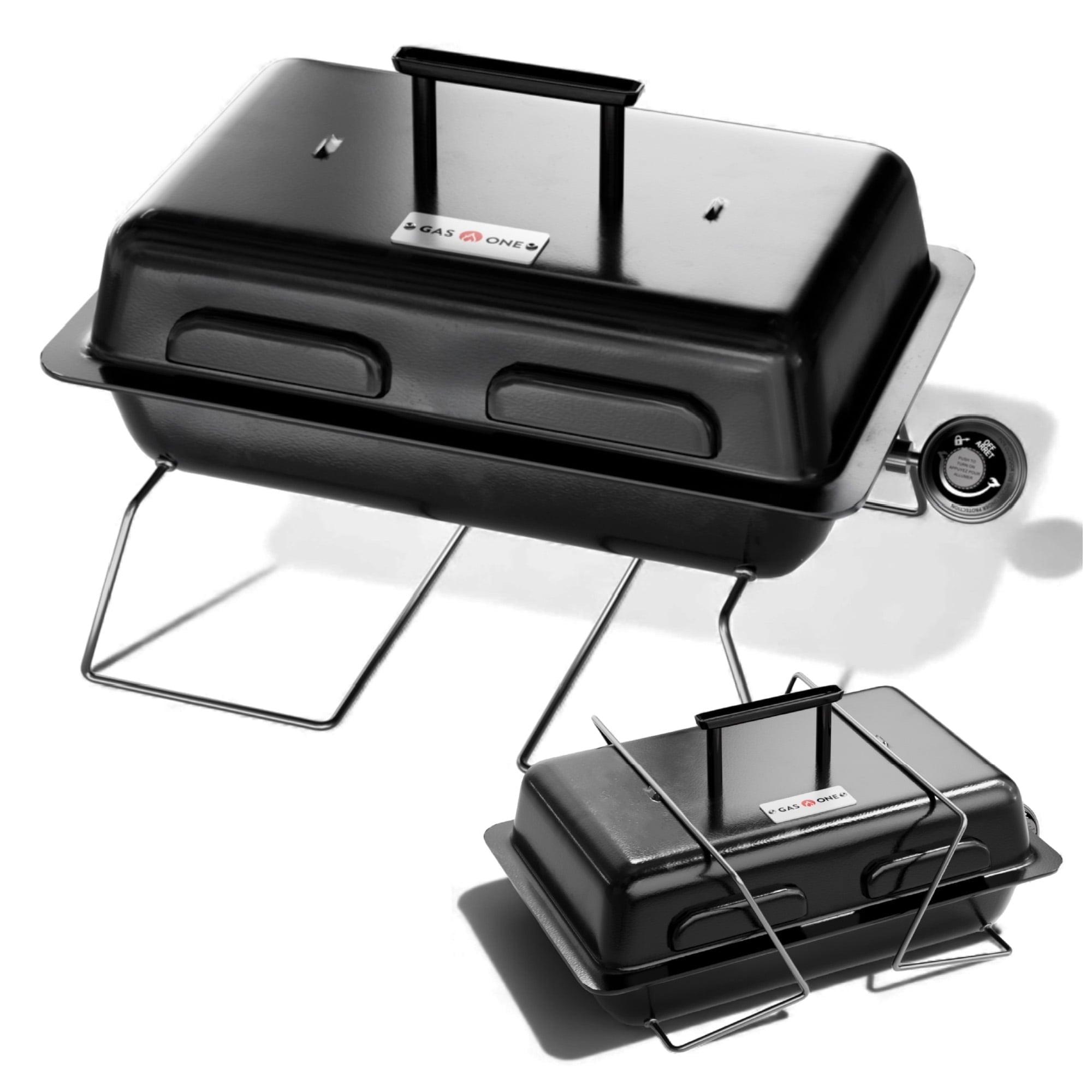 GasOne GPT-25 Propane Burner Gas Grill with Foldable Legs – Portable Grill Propane BBQ Grills with Adjustable Regulator – Heavy Duty Metal Construction – Easy to Assemble, Compact Foldable Design Gas One