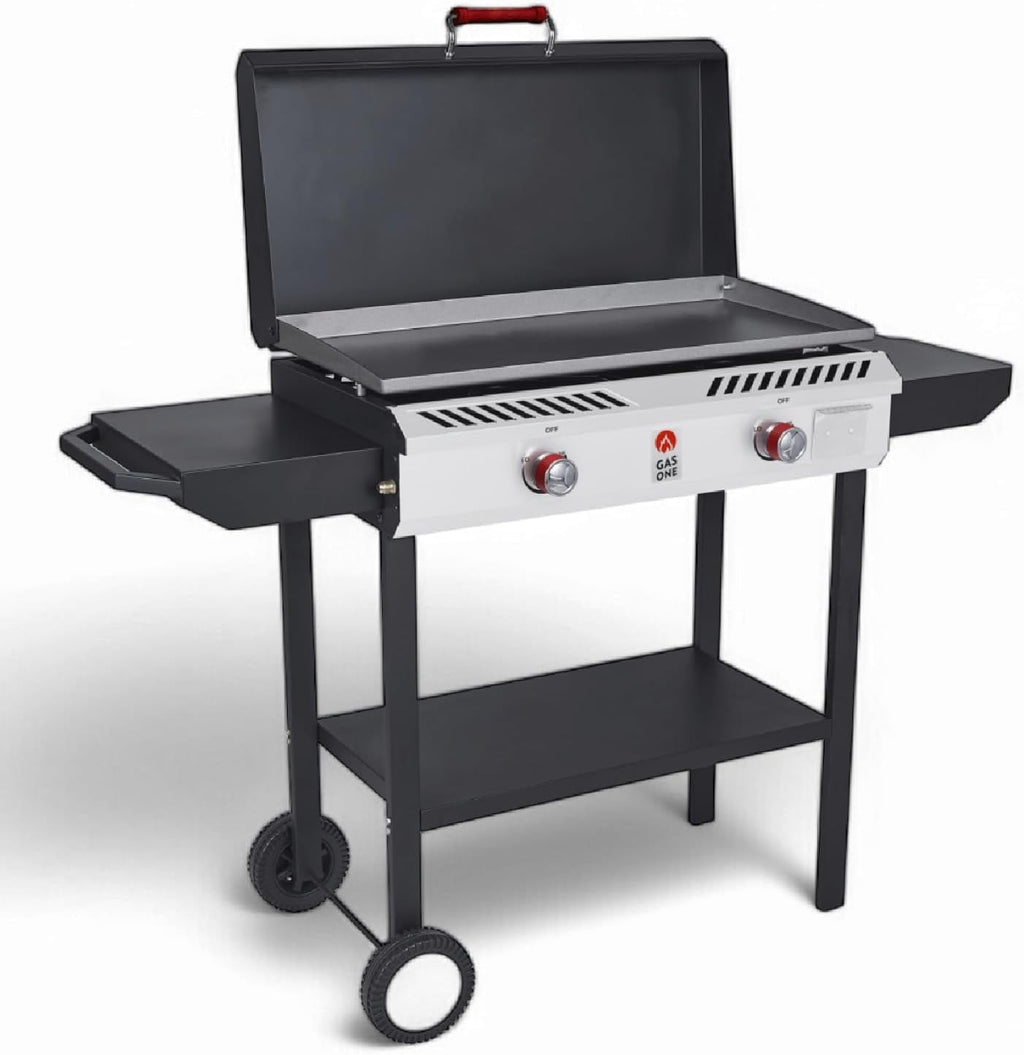 GasOne Gas Griddle – 2-Burner Propane Stove with Flat Top Grill – Modular Cast Iron Propane Grill Gas One