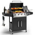 Ktaxon 4 Burner Propane Grill Gas Stove 58000 BTU with Side Stove,Wheels Ktaxon