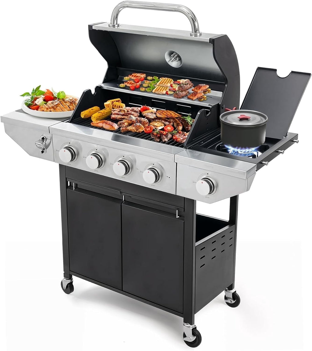 Lohasly 4-Burner Black Propane Gas Grill Gas Grills