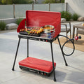 Resenkos Outdoor Barbecues Grill,2-in-1 Gas Camping Grill and Stove with 4 Detachable Legs-Red Resenkos