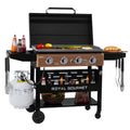 Royal Gourmet GB4000PY 4-Burner Gas Griddle with Hood, Griddle with Collapsible Side Shelves,Perfect for Outdoor Cooking Royal Gourmet
