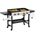 Royal Gourmet GD403 4-Burner Portable Flat Top Gas Grill and Griddle Combo Grill with Folding Legs Royal Gourmet