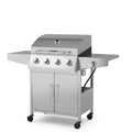Spaco 50000BTU 5-Burner Propane Gas Grill with Side Burner and 2 Prep Tables-Silver, Camp Stove for Outdoor Cooking Spaco