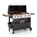 MF Studio 5-Burner Outdoor Propane Gas Grill and Griddle Combo BBQ Grill with Lid 54,000 BUT MF Studio