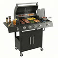 TABU 4-Burner Propane Gas Grill with Side Burner, 58,000 BTU Propane BBQ Grill with Storage Cabinet, Ideal for Outdoor Cooking TABU