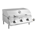 VEVOR Tabletop Gas Grill, 3-Burner Stainless Steel Portable Propane Grill, with Built-in Thermometer, Travel Locks, Weatherproof Lid, 22,500 BTU Total, for Outdoor Cooking,Patio,Party,Camping,RV VEVOR