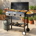 Zintown 3 Burner 225000-BTU Outdoor Stove Propane Gas Griddle with Portable Pan,Lid Zintown