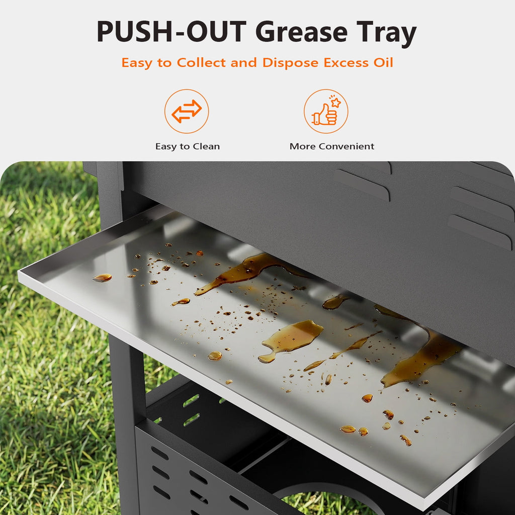 Gymojoy Outdoor 4 Burner Propane Gas Grill with Side Burner Stainless Steel BBQ Grill Gas Grills