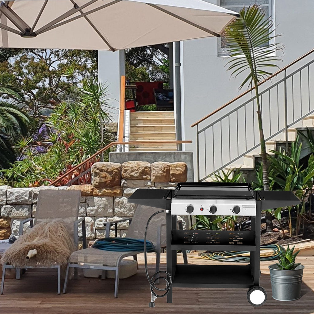 UBesGoo 3-Burner Griddle Flat Top Grills Tabletop Griddle Propane for Outdoor Cooking UBesGoo