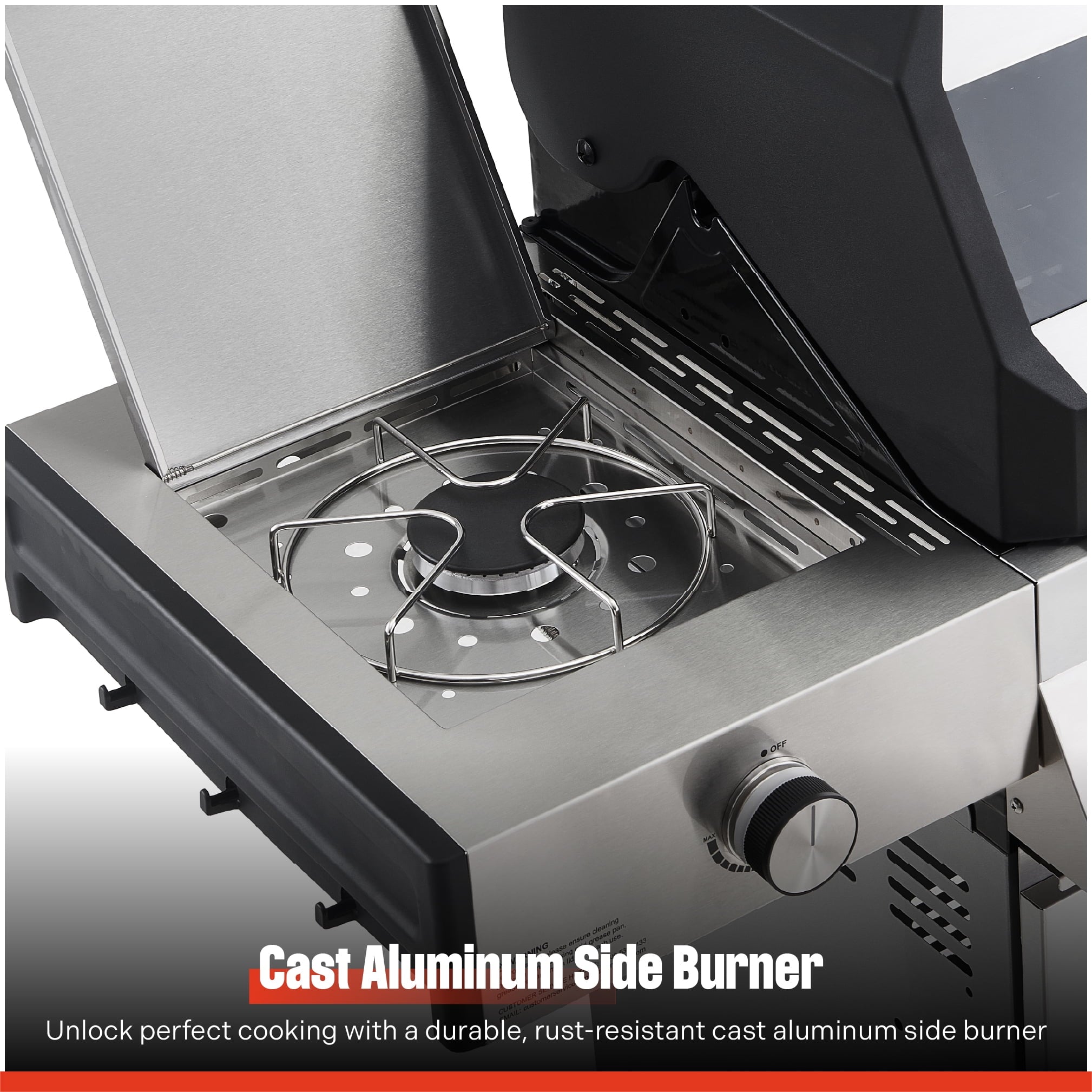 Monument Grills Denali Series 6-Burner Black Dual Fuel Cabinet Grill with Clearview Lid and LED Knobs Monument Grills