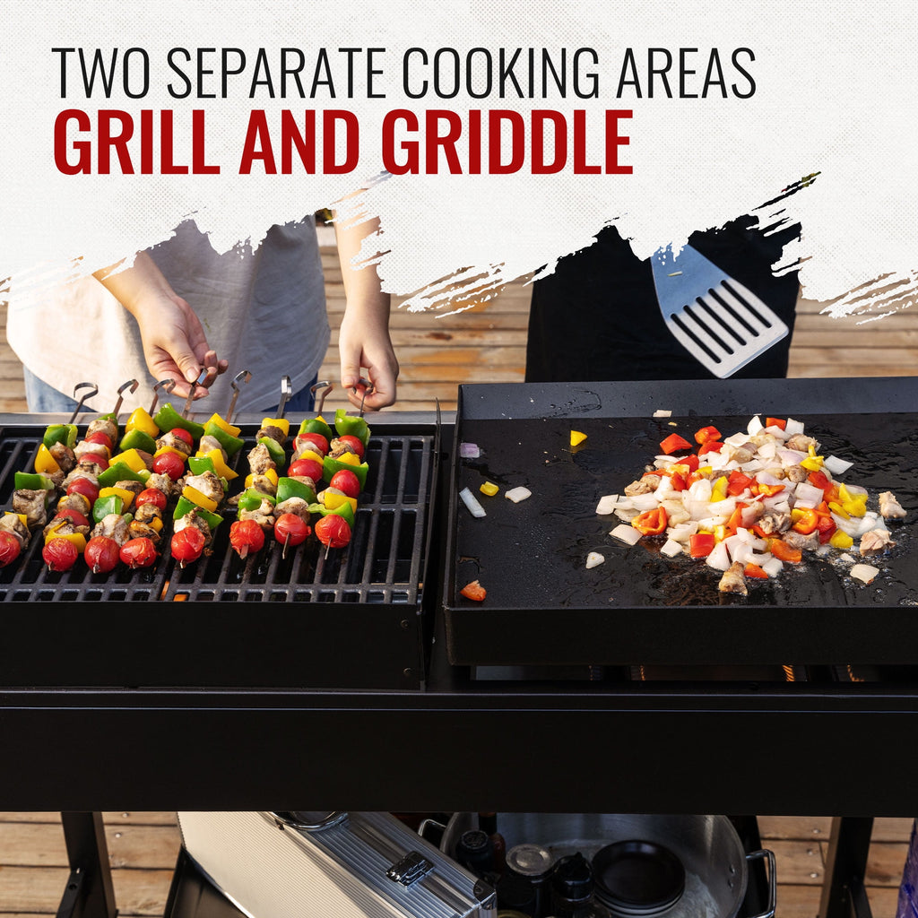 Royal Gourmet GD403 4-Burner Portable Flat Top Gas Grill and Griddle Combo Grill with Folding Legs Royal Gourmet