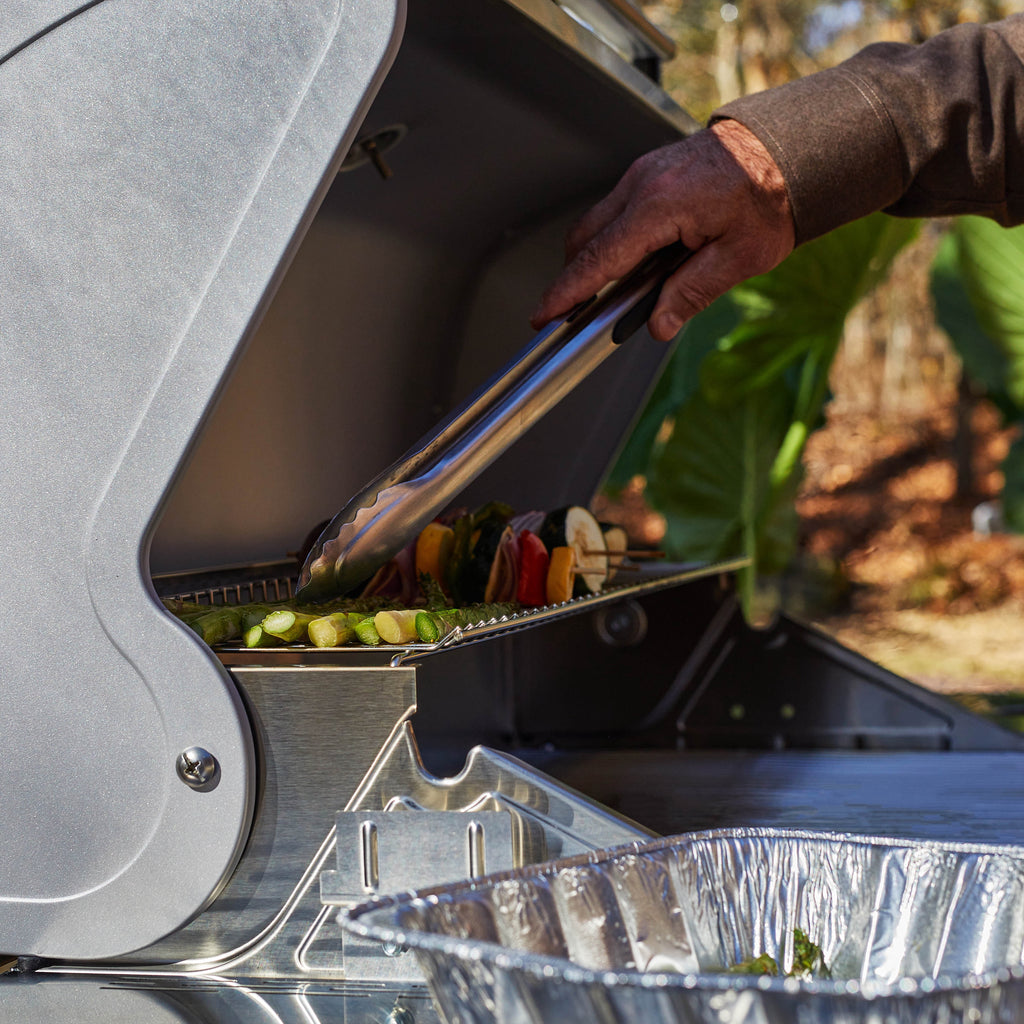 Monument Grills 6+1 Burner Propane Gas Grill  84,000 BTU Stainless Steel Outdoor Patio Barbecue Grill  LED Controls , Free Rotisserie Kit , and Easy Cleanup , 77352 Monument Grills