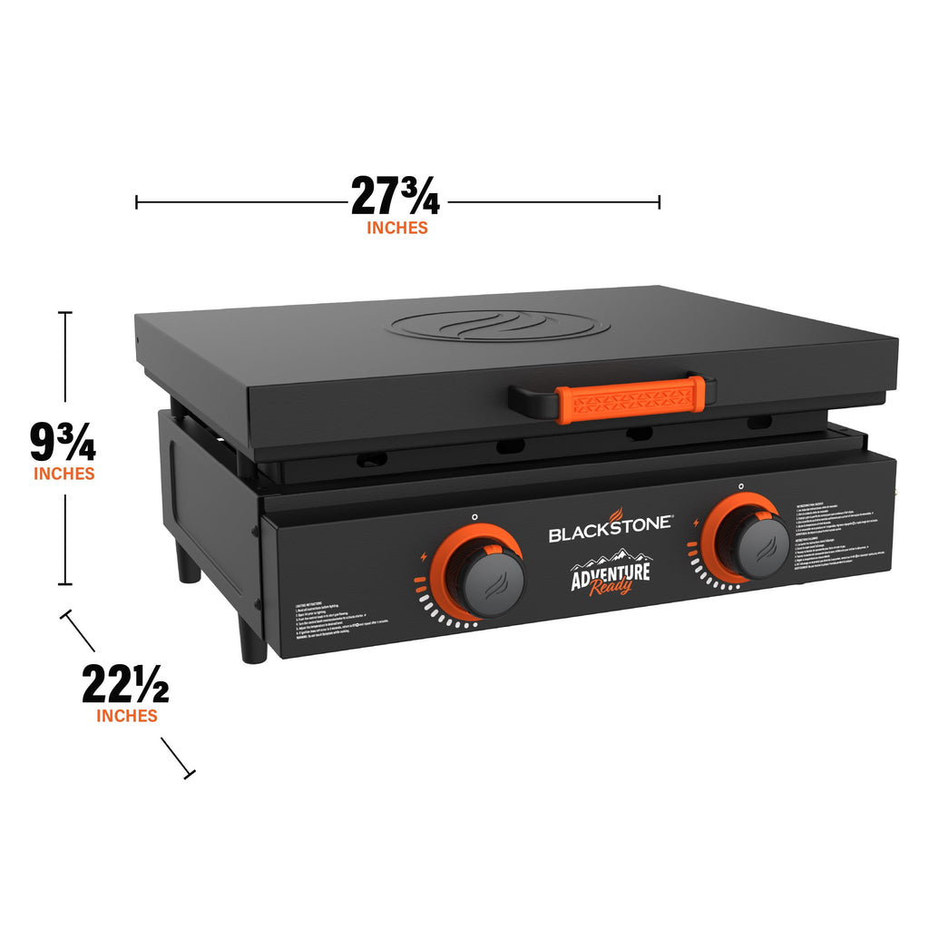 Blackstone Adventure Ready Outdoor Griddle, 22 Inch 2-Burner Flat Top Grill with Cover, Black Blackstone