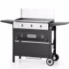 PHI VILLA 2-Burner Propane Grill and Griddle Cooking Station with Side Shelves Black Gas Grills