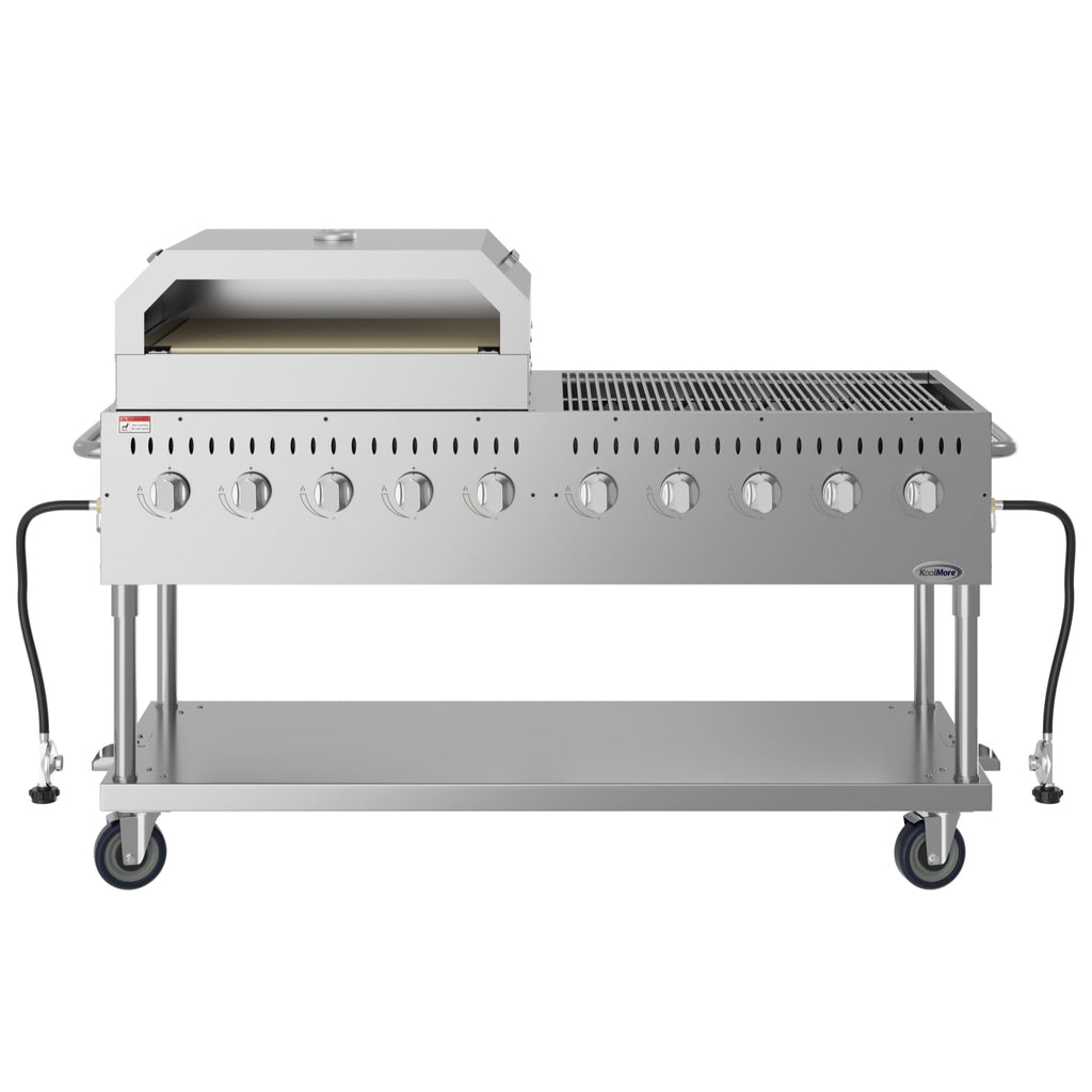 72 in. Commercial Outdoor Propane Gas Grill with 36 in. Pizza Oven in Stainless-Steel (CGKIT7-P36) Koolmore