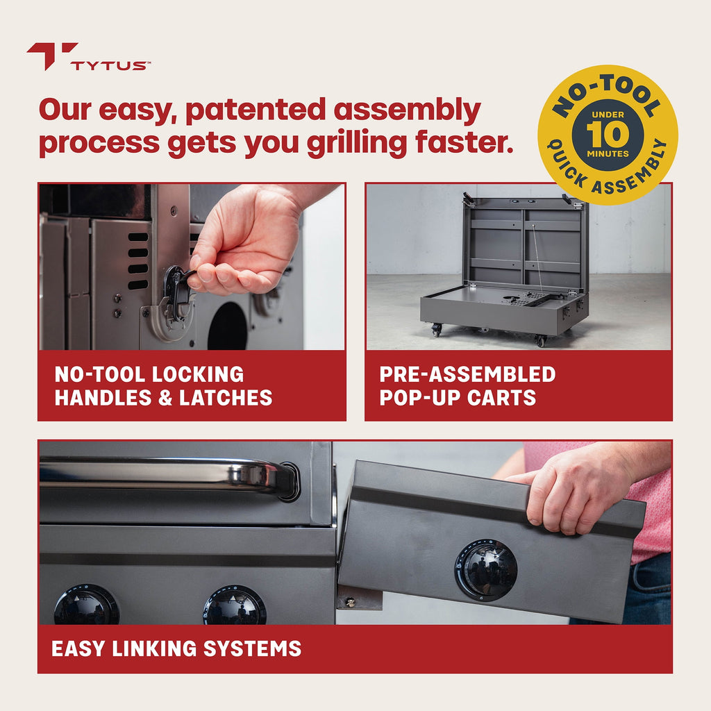 TYTUS Modular Trio with 4-Burner Gas Grill, Pellet Grill and 2-Burner Gas Griddle TYTUS