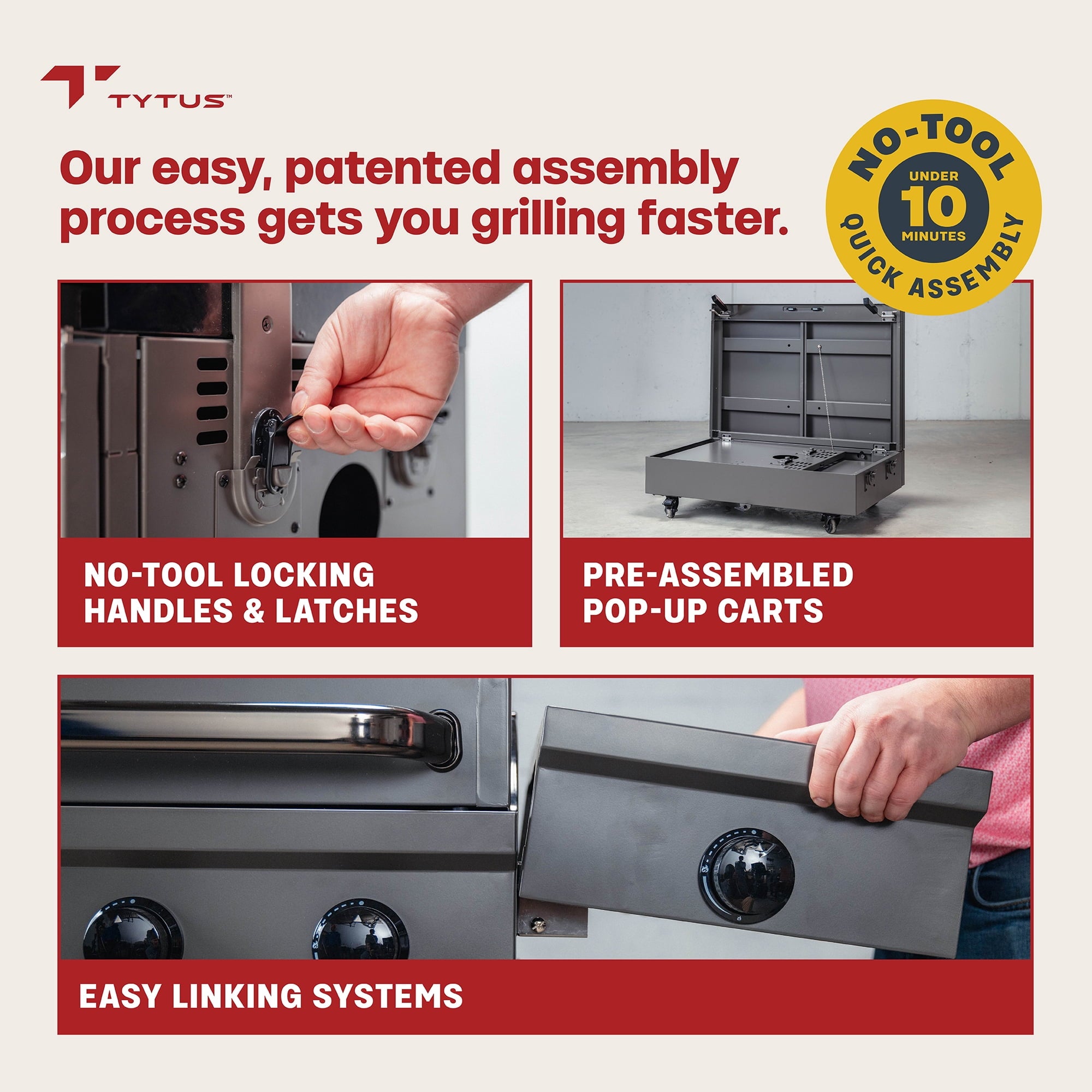 TYTUS Modular Trio with 4-Burner Gas Grill, Pellet Grill and 2-Burner Gas Griddle TYTUS
