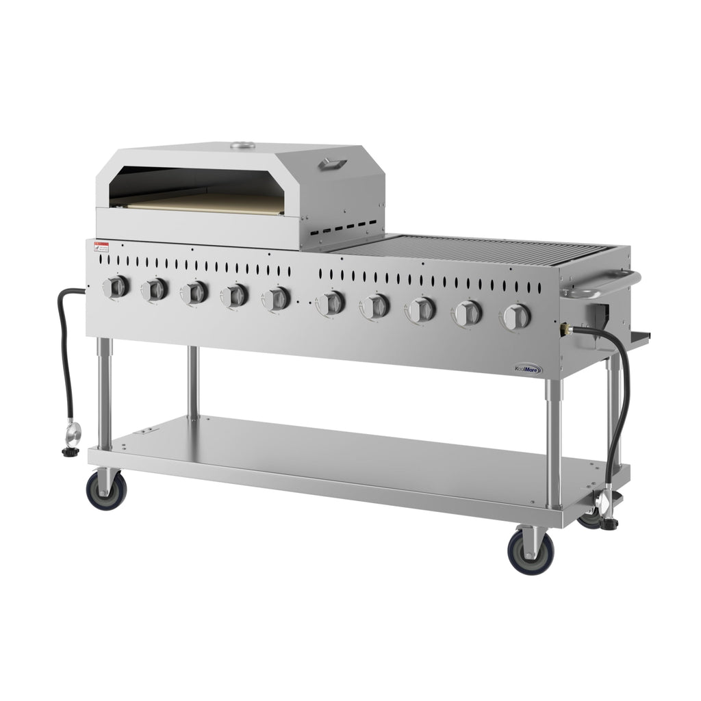 72 in. Commercial Outdoor Propane Gas Grill with 36 in. Pizza Oven in Stainless-Steel (CGKIT7-P36) Koolmore