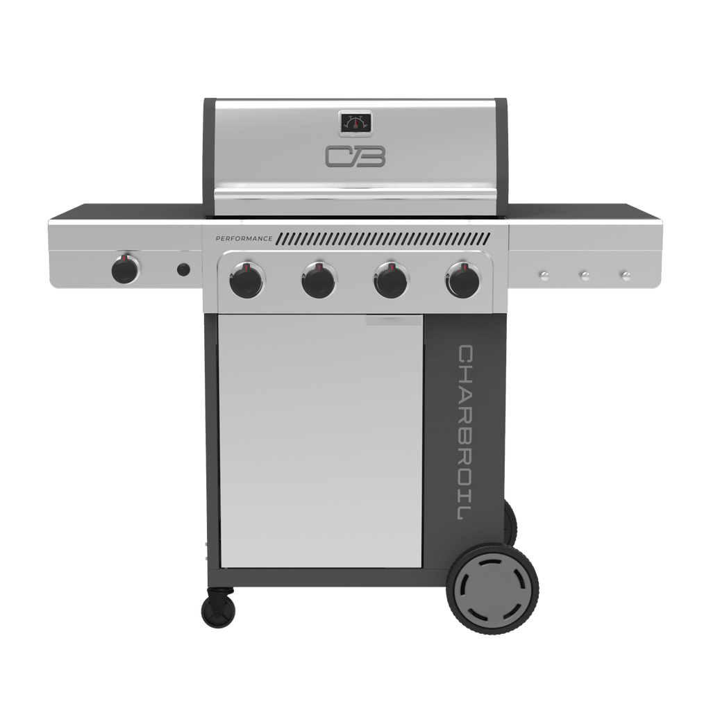 Charbroil? Performance Series? FlavorMax? 4 Burner Gas Grill Cabinet with Side Burner, Stainless Steel Gas Grills