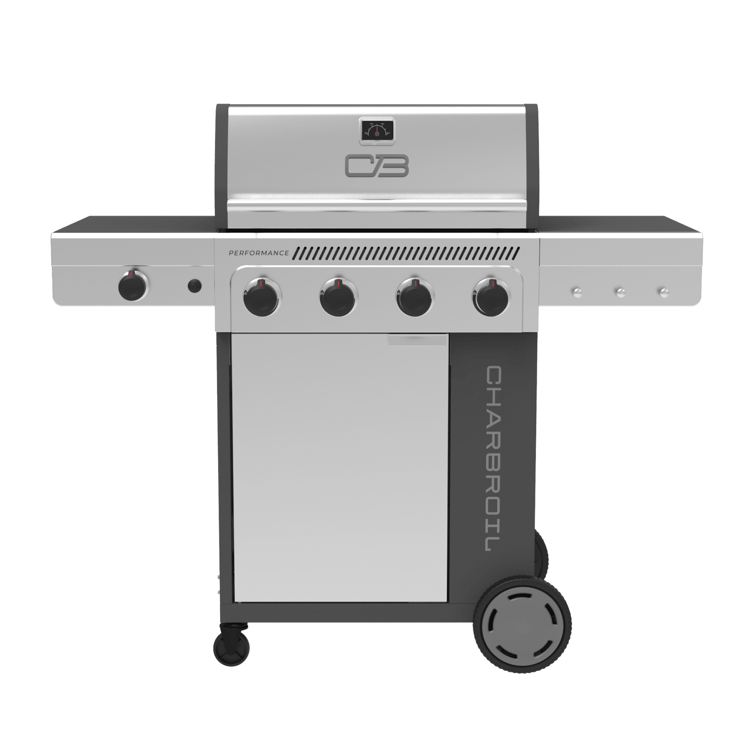 Charbroil? Performance Series? FlavorMax? 4 Burner Gas Grill Cabinet with Side Burner, Stainless Steel Gas Grills