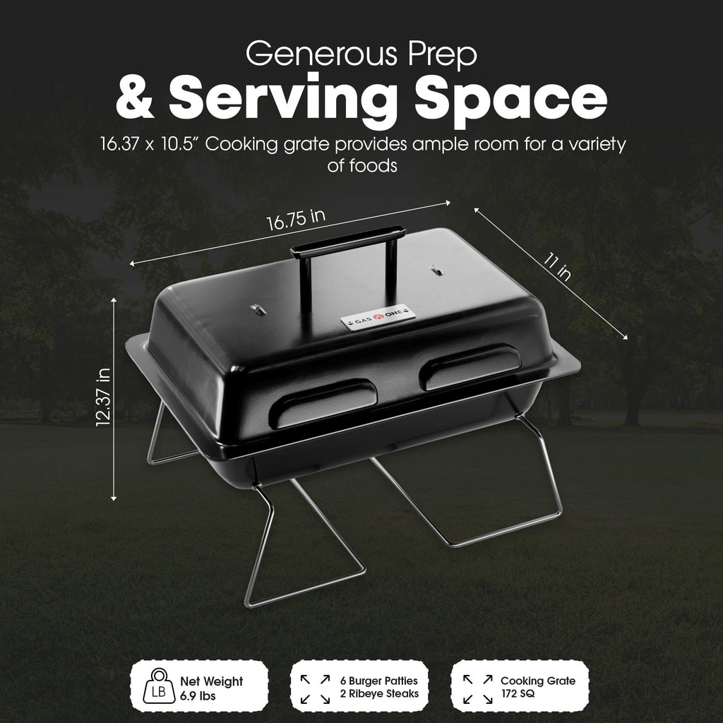 GasOne GPT-25 Propane Burner Gas Grill with Foldable Legs – Portable Grill Propane BBQ Grills with Adjustable Regulator – Heavy Duty Metal Construction – Easy to Assemble, Compact Foldable Design Gas One
